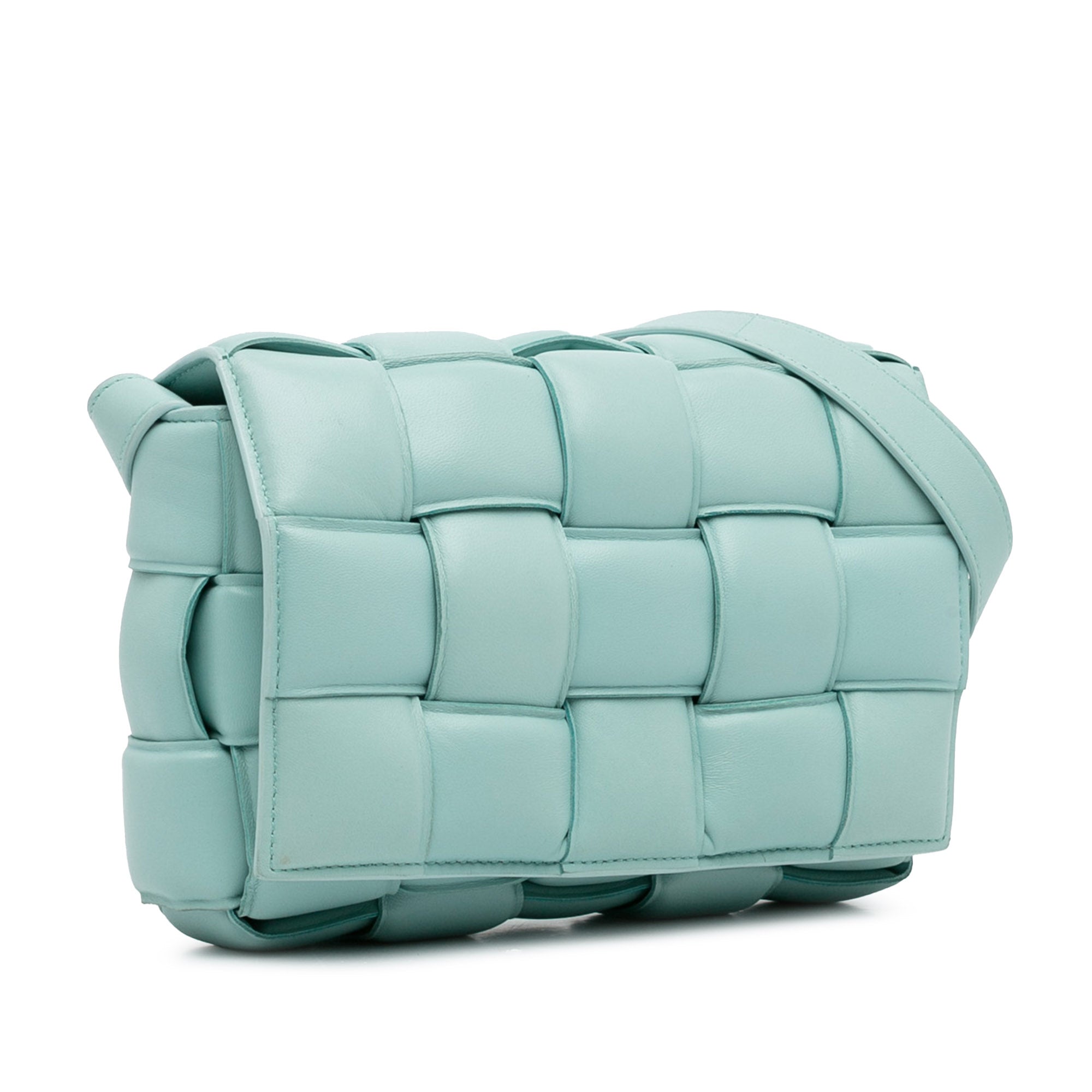 Bottega Veneta | Pre-Owned Nappa Intrecciato Padded Cassette Crossbody - I | Blue/Light Blue