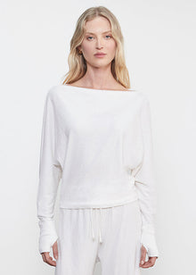 Cashmere Dolman Top | White