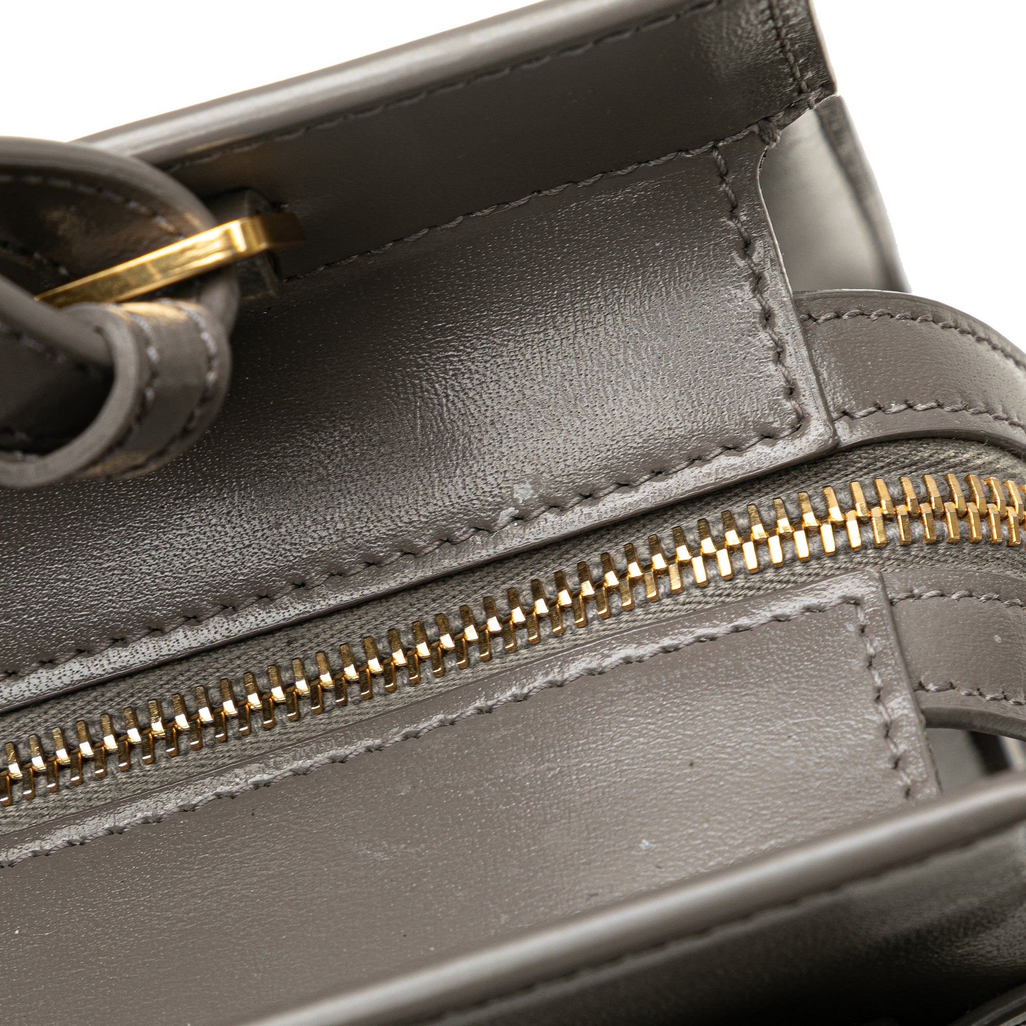 Saint Laurent | Pre-Owned Medium Leather Monogram Uptown Satchel | Gray