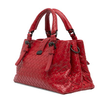 Bottega Veneta | Pre-Owned Mini Nappa Intrecciato Roma Satchel | Red/Dark Red