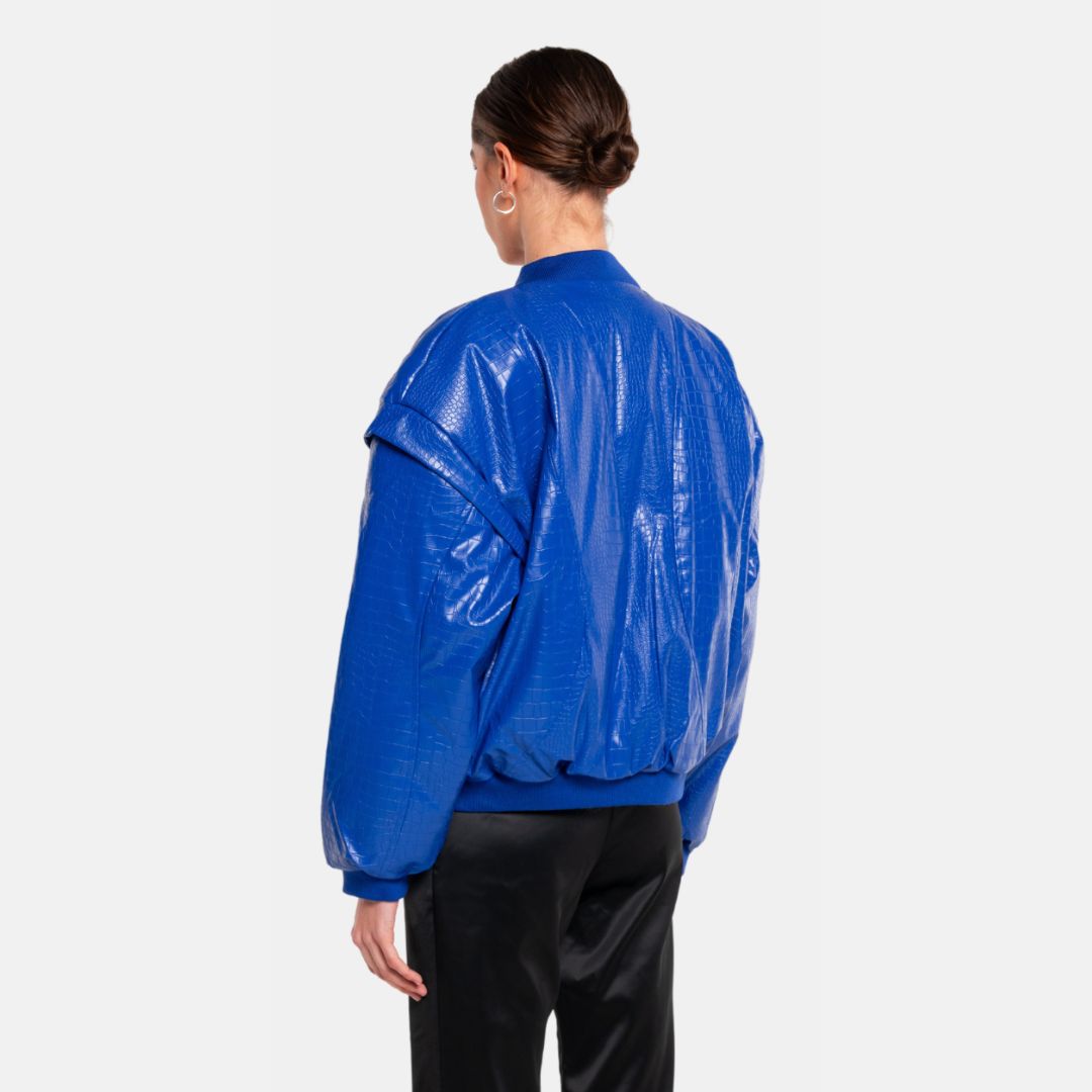 OW Collection Croc Bomber Jacket | Blue