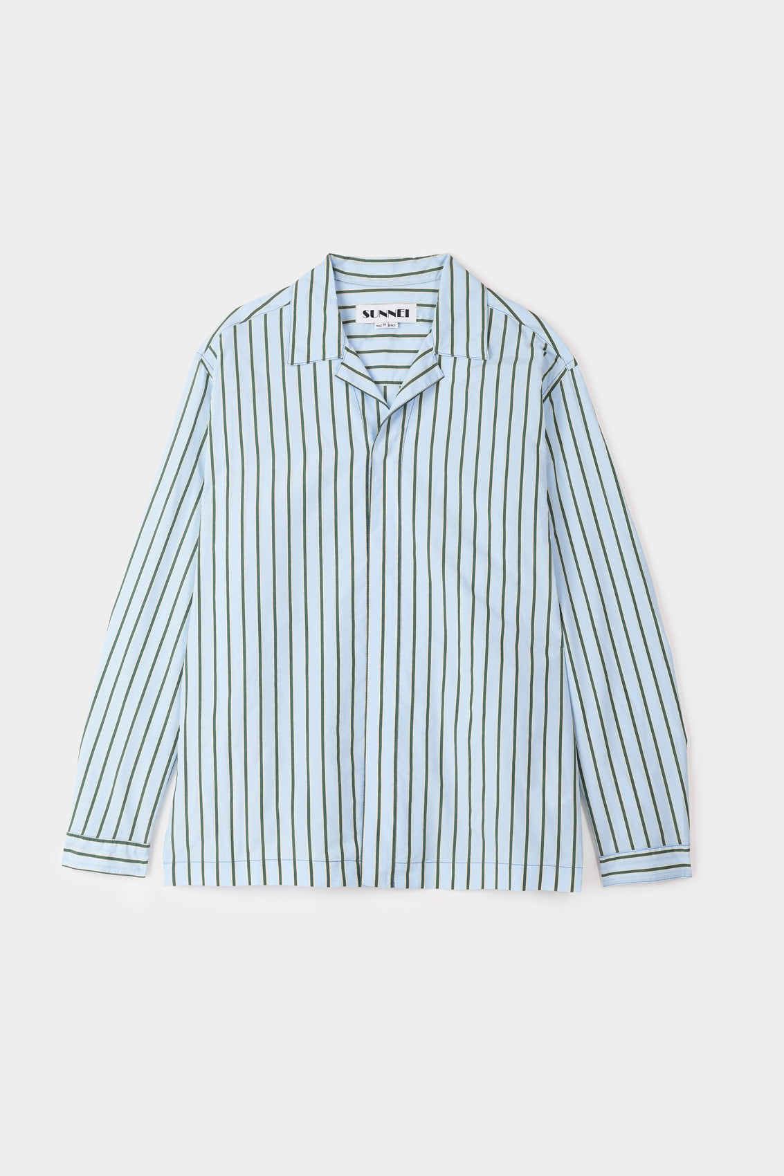 Regular Shirt | Men | Green x Blue Stripes