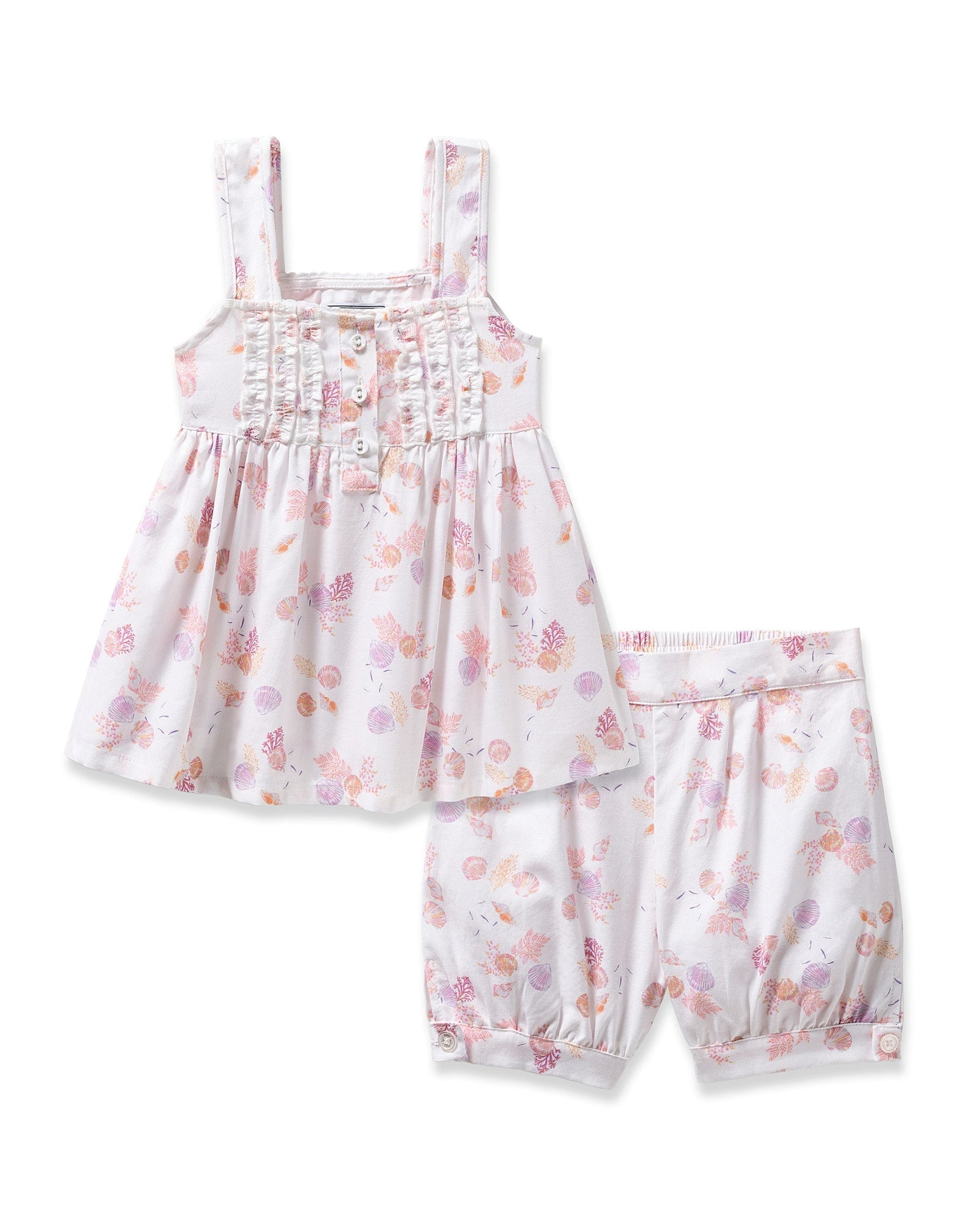 Girl's Twill Charlotte Short Set in Sweethearts in Seashell Splendor#Color_Seashell Splendor