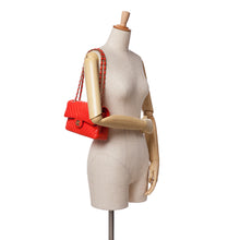 Chanel | Pre-Owned Small Classic Chevron Lambskin Double Flap | Orange/Dark Orange