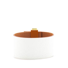 Hermes | Pre-Owned Bicolor Epsom Reversible Illusion Bracelet MM | White/Gold