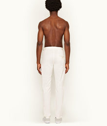 Campbell Sea Island Slim Fit Sea Island Cotton Chinos | White