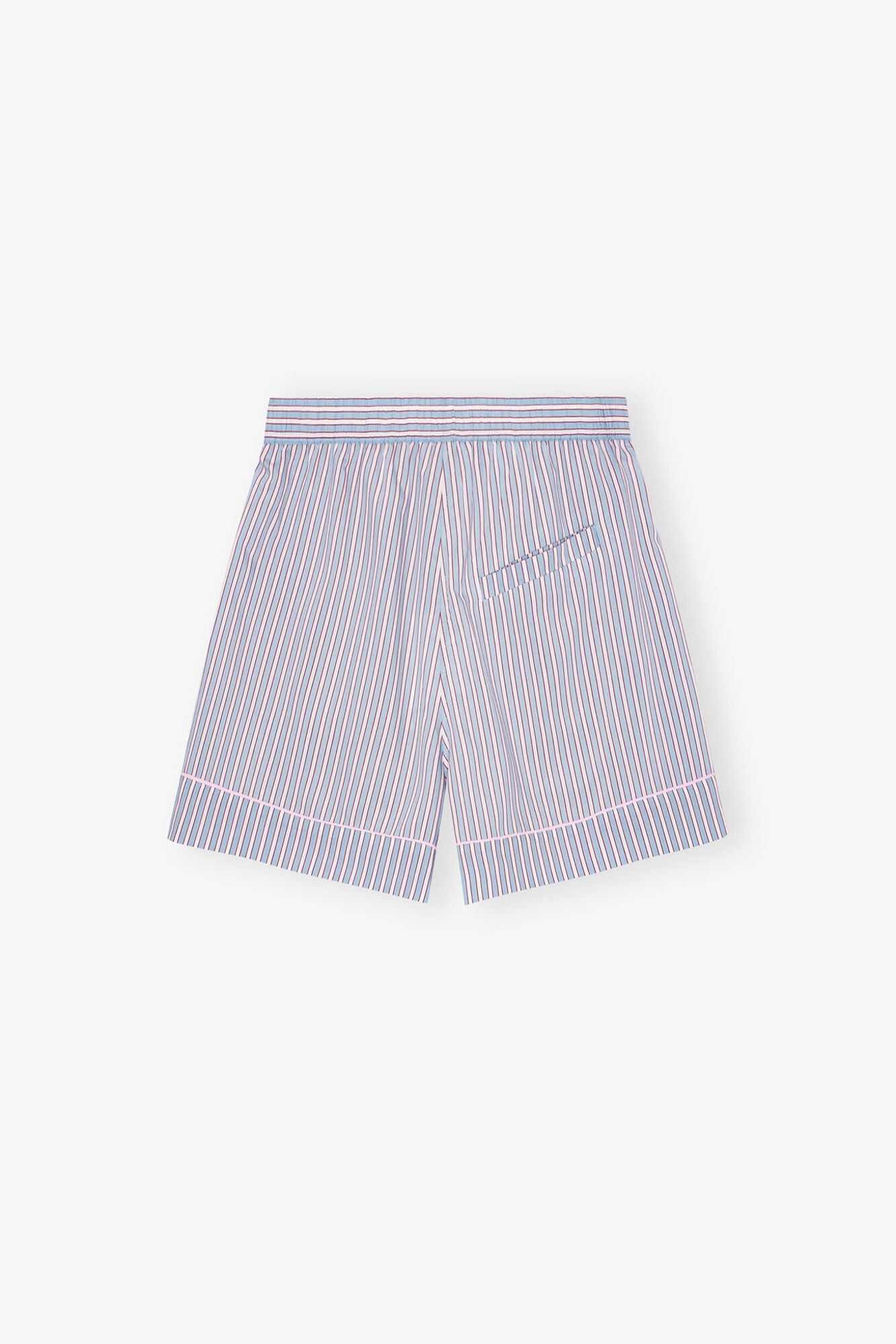 Candy Striped Elasticated Shorts | Soft Chambray
