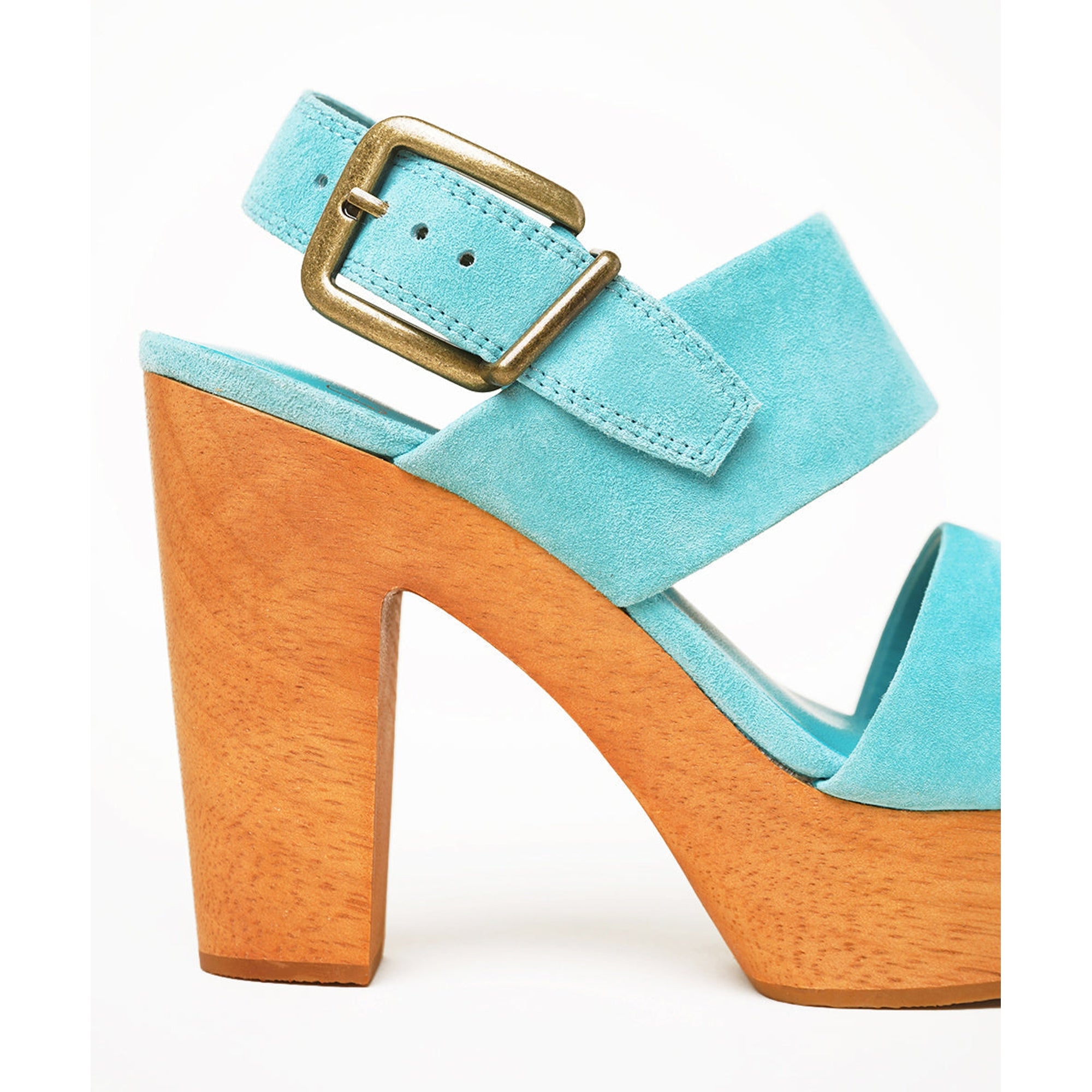 Carla Slingback Clog High Heel | Aqua