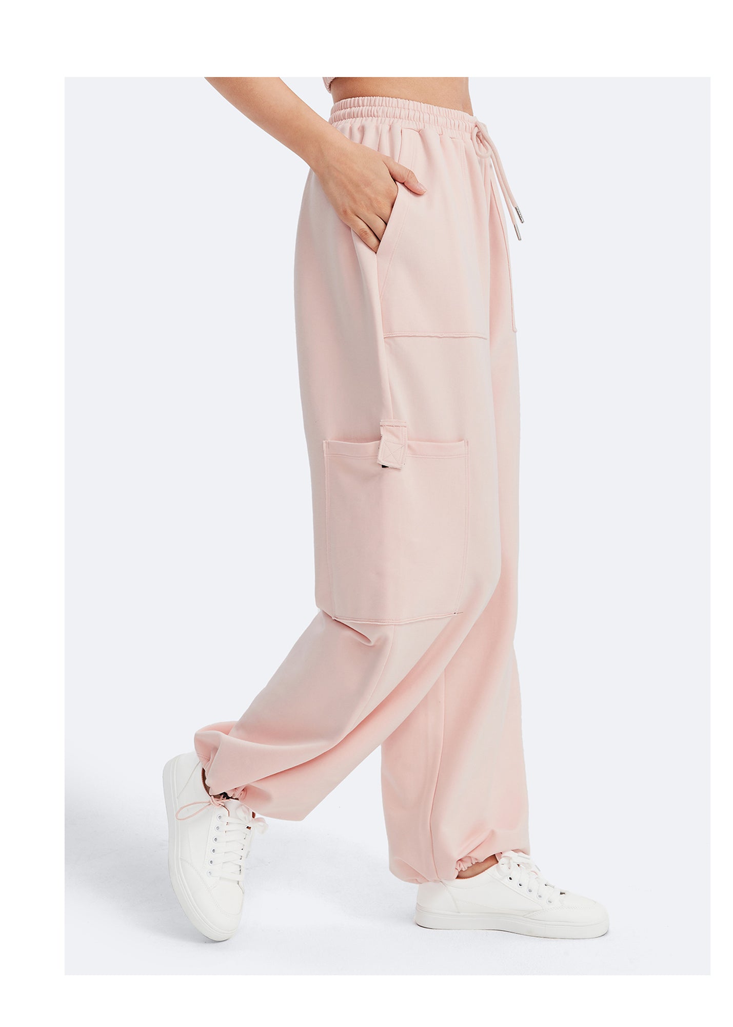 Casual Drawstring Waist Sweatpants | Marshmallow Pink