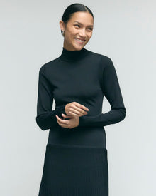 Charlotte | Chandra Ottoman-Knit Long-Sleeve Dress in Size Small