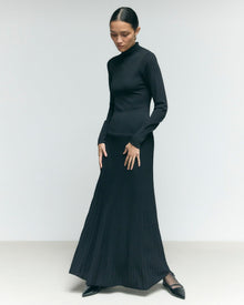 Charlotte | Chandra Ottoman-Knit Long-Sleeve Dress in Size Small
