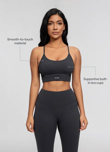 Seamless Crossback Bra | Charcoal