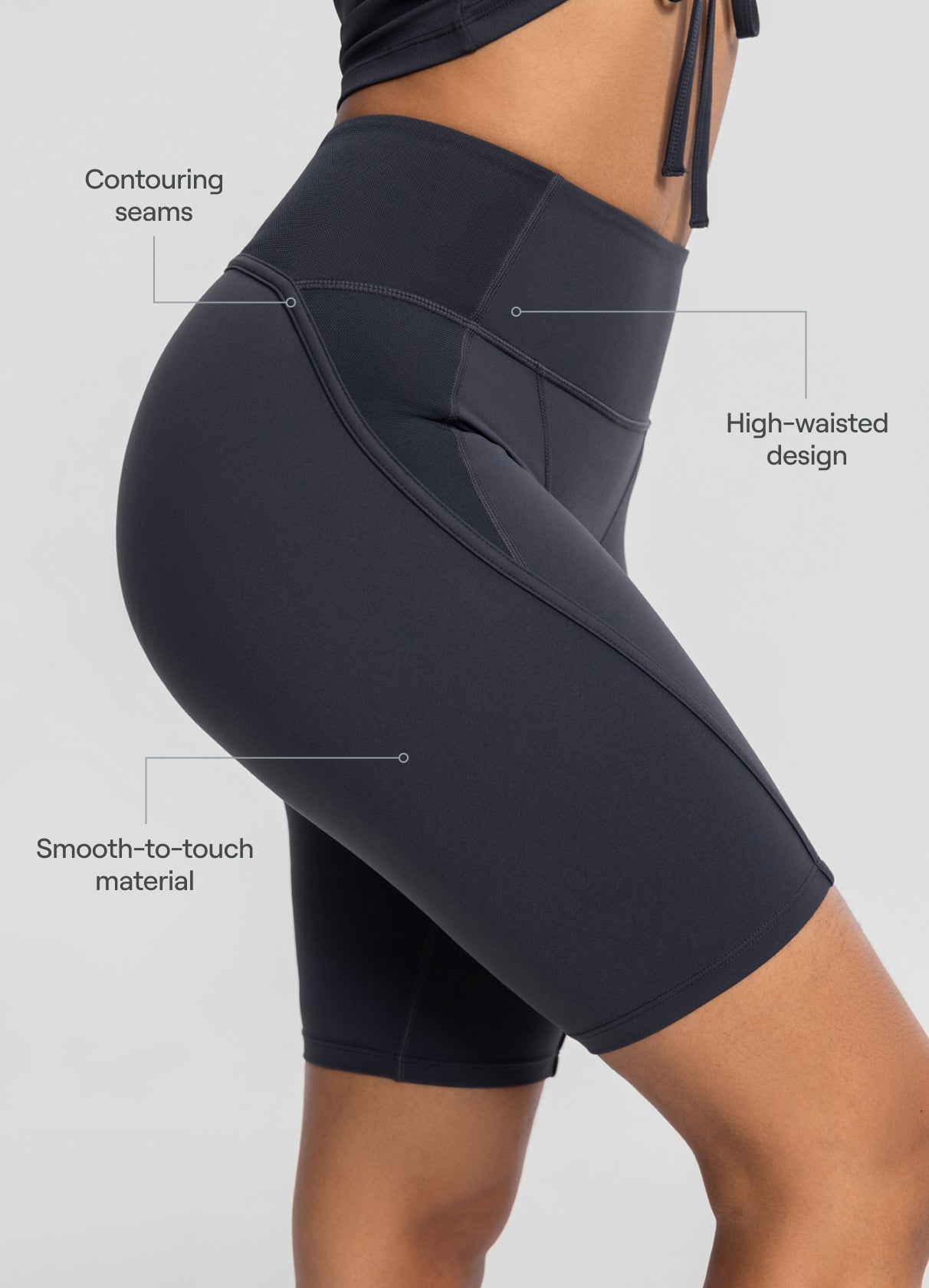 High-Waisted Performance Biker Shorts | Charcoal