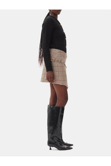 Check Asymmetrical Wrap Mini Skirt | Tiger's Eye