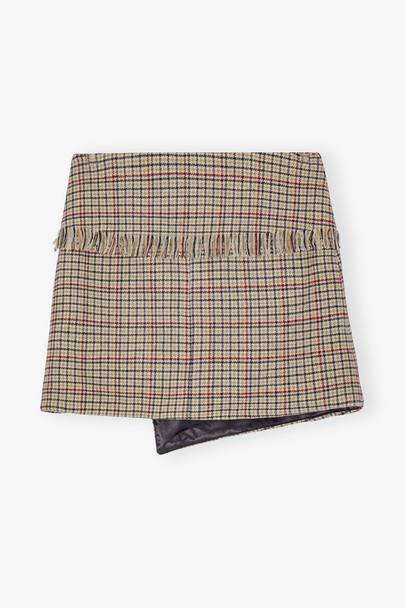 Check Asymmetrical Wrap Mini Skirt | Tiger's Eye