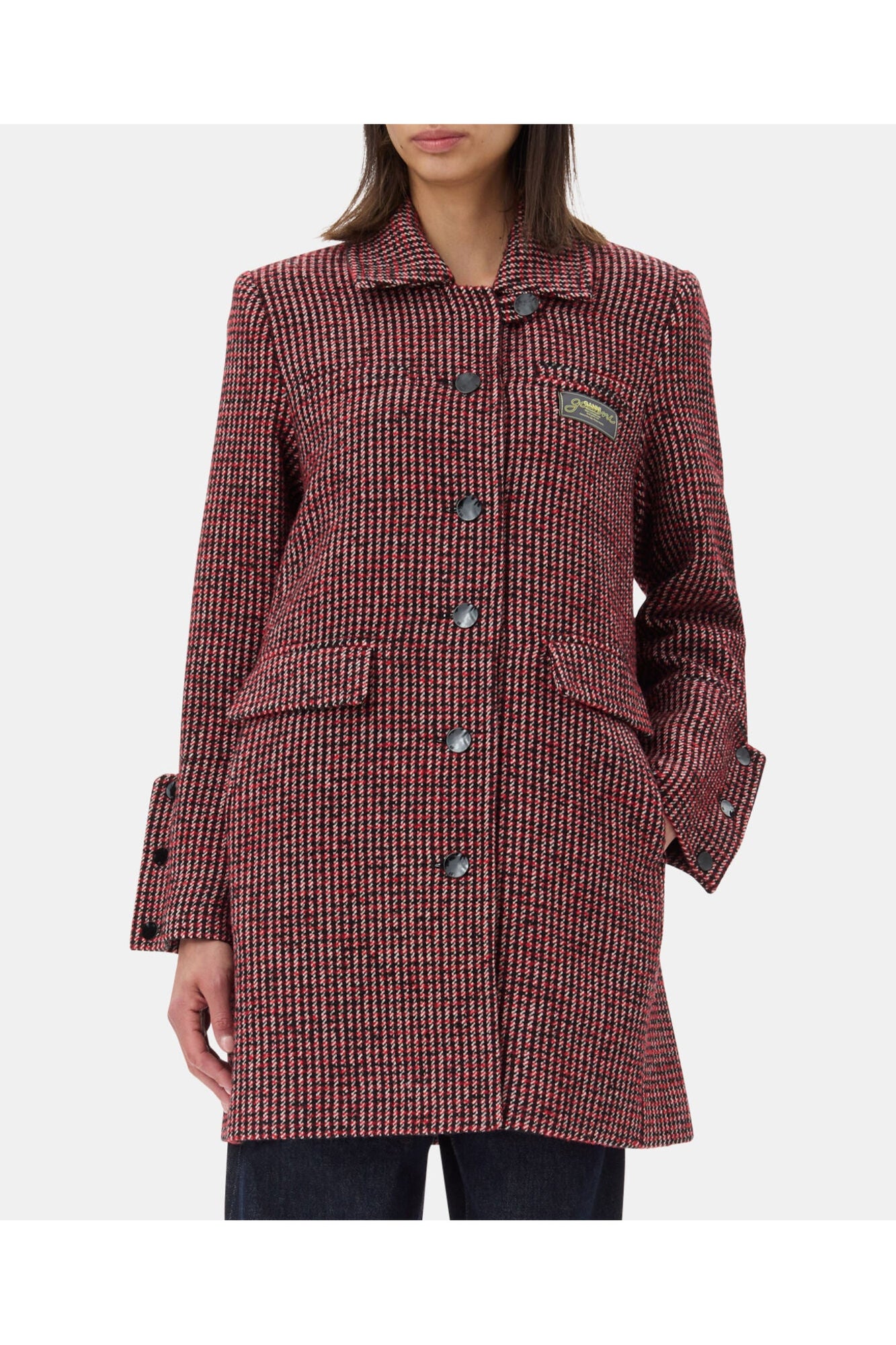 Check Midi Jacket | Racing Red