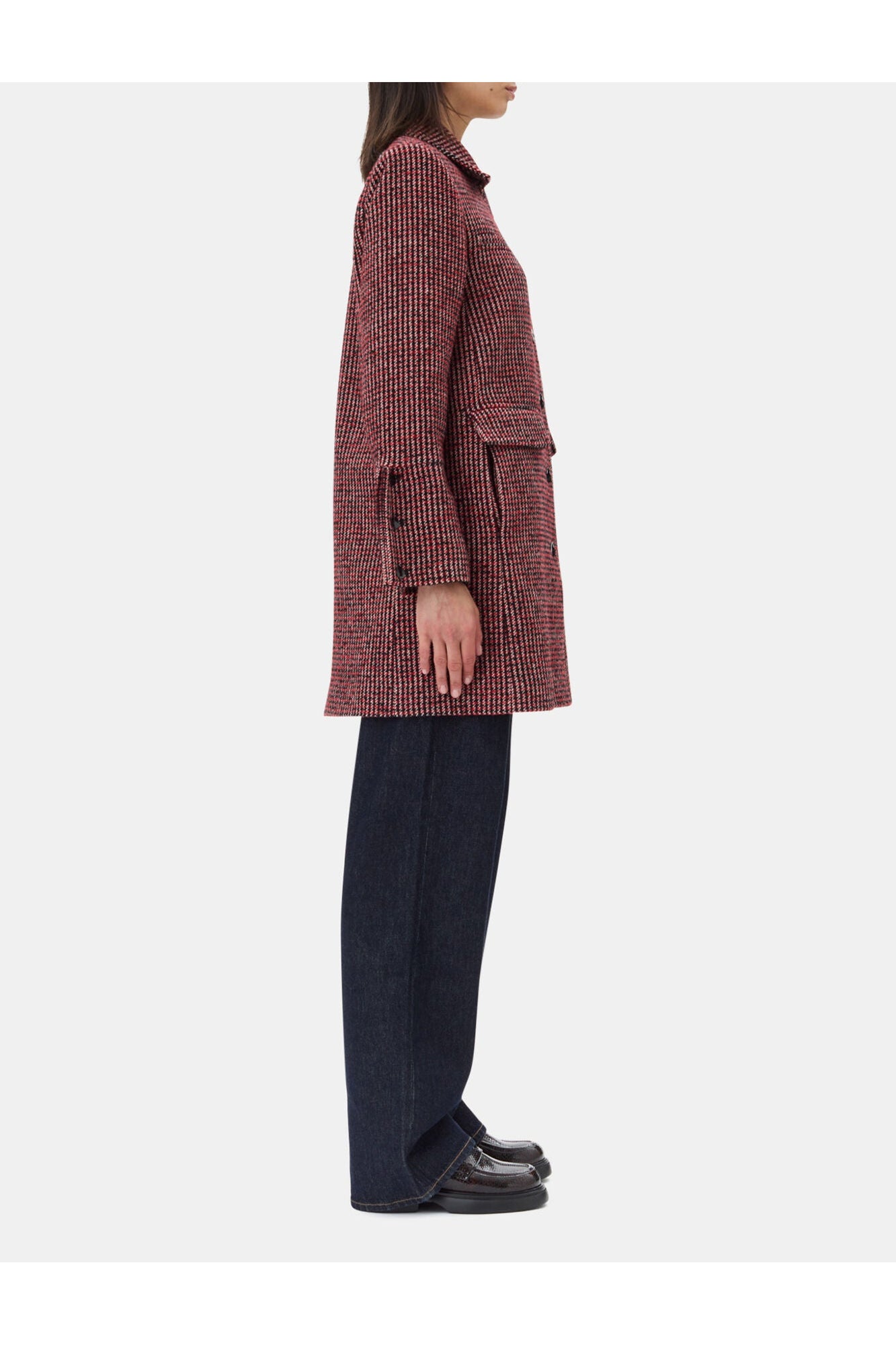 Check Midi Jacket | Racing Red