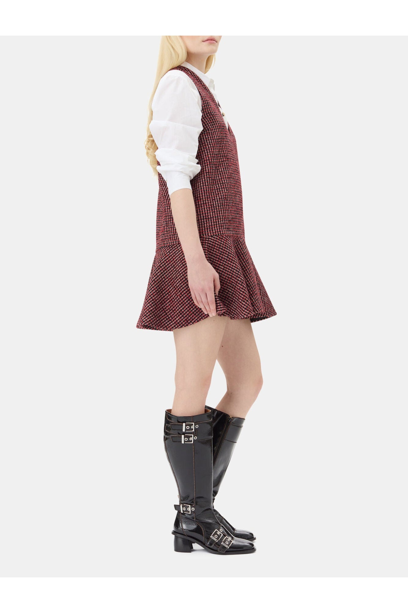 Check Mini Dress | Racing Red