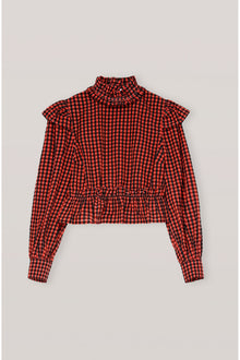 Check Seersucker Blouse | Flame