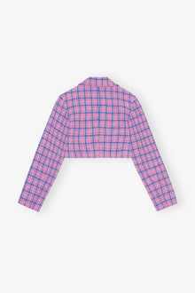 Check Suiting Cropped Blazer | Wild Orchid