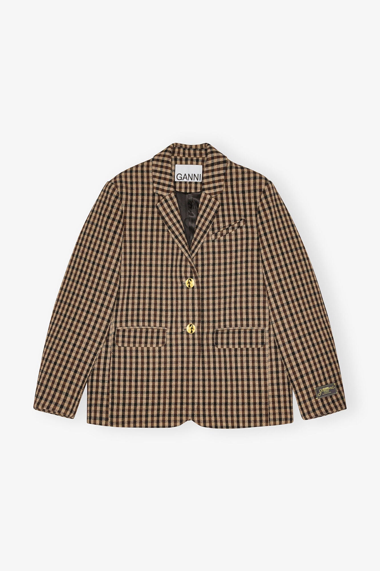 Check Wool Blazer | Chicory Coffee