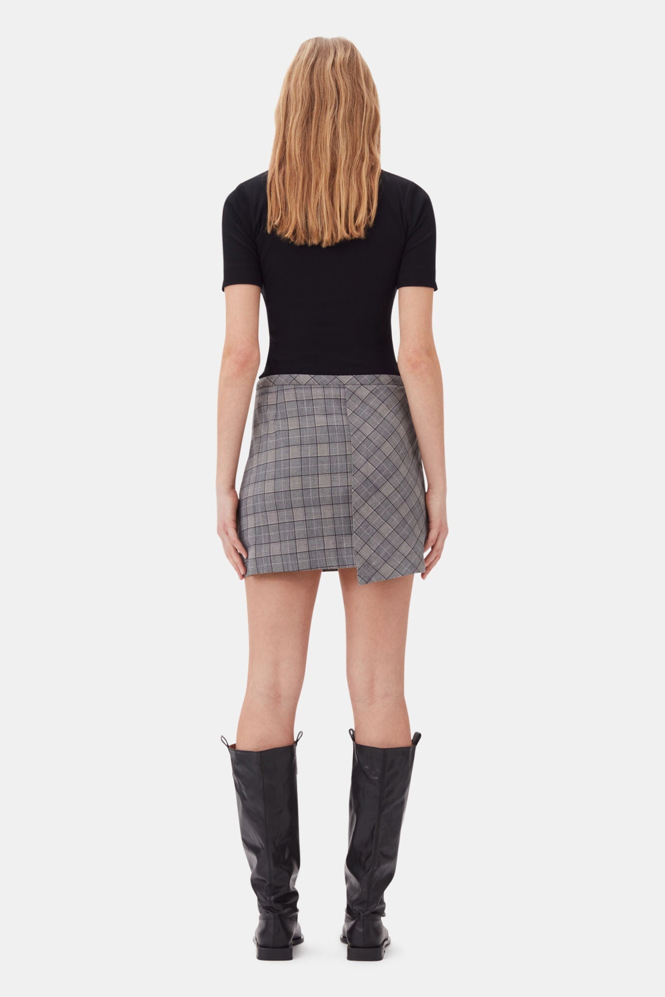 Checkered Mini Skirt | Frost Gray