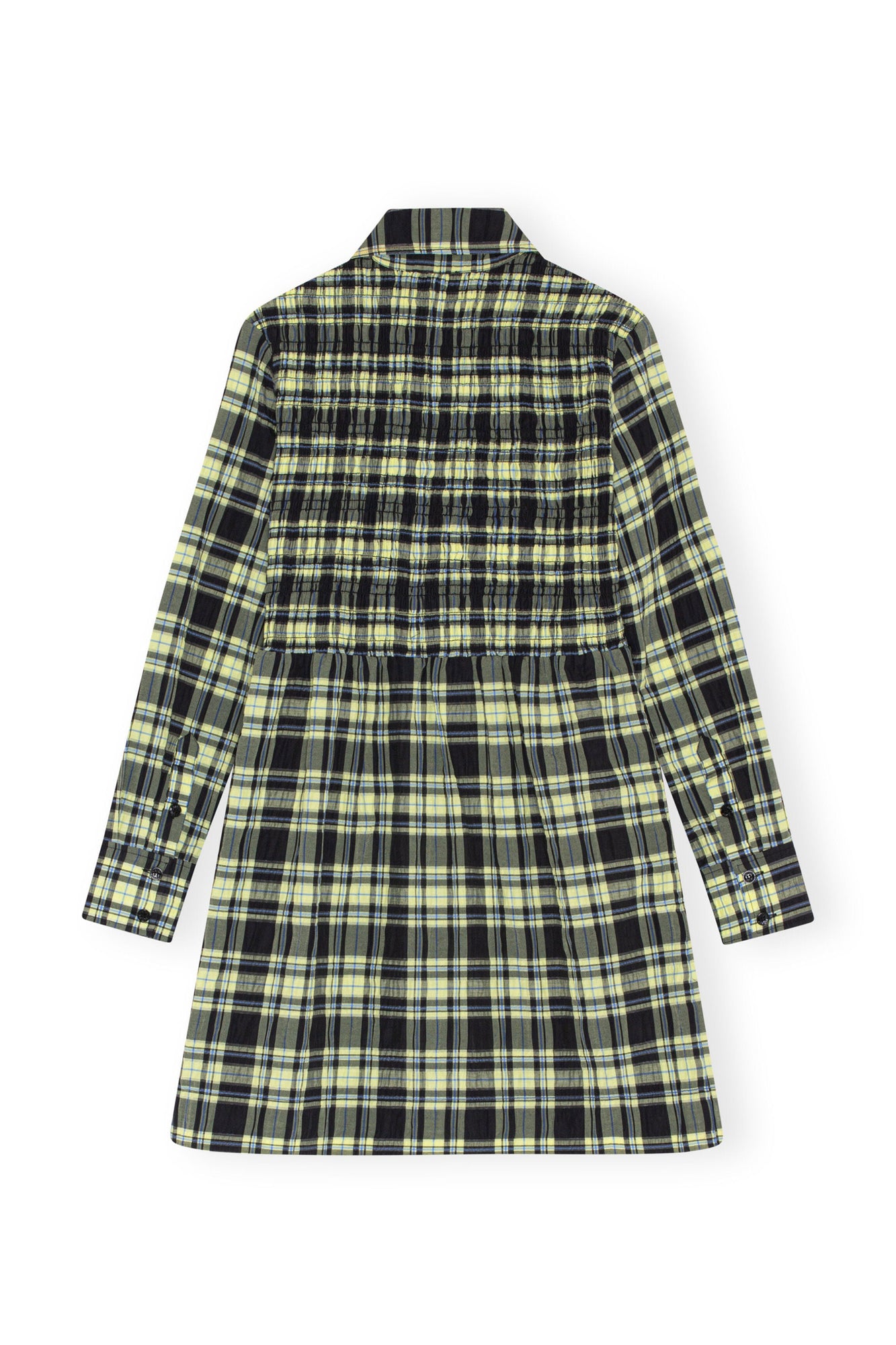 Checkered Seersucker Shirt Dress | Check Elfin Yellow