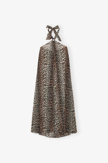 Chiffon Halterneck Dress | Leopard