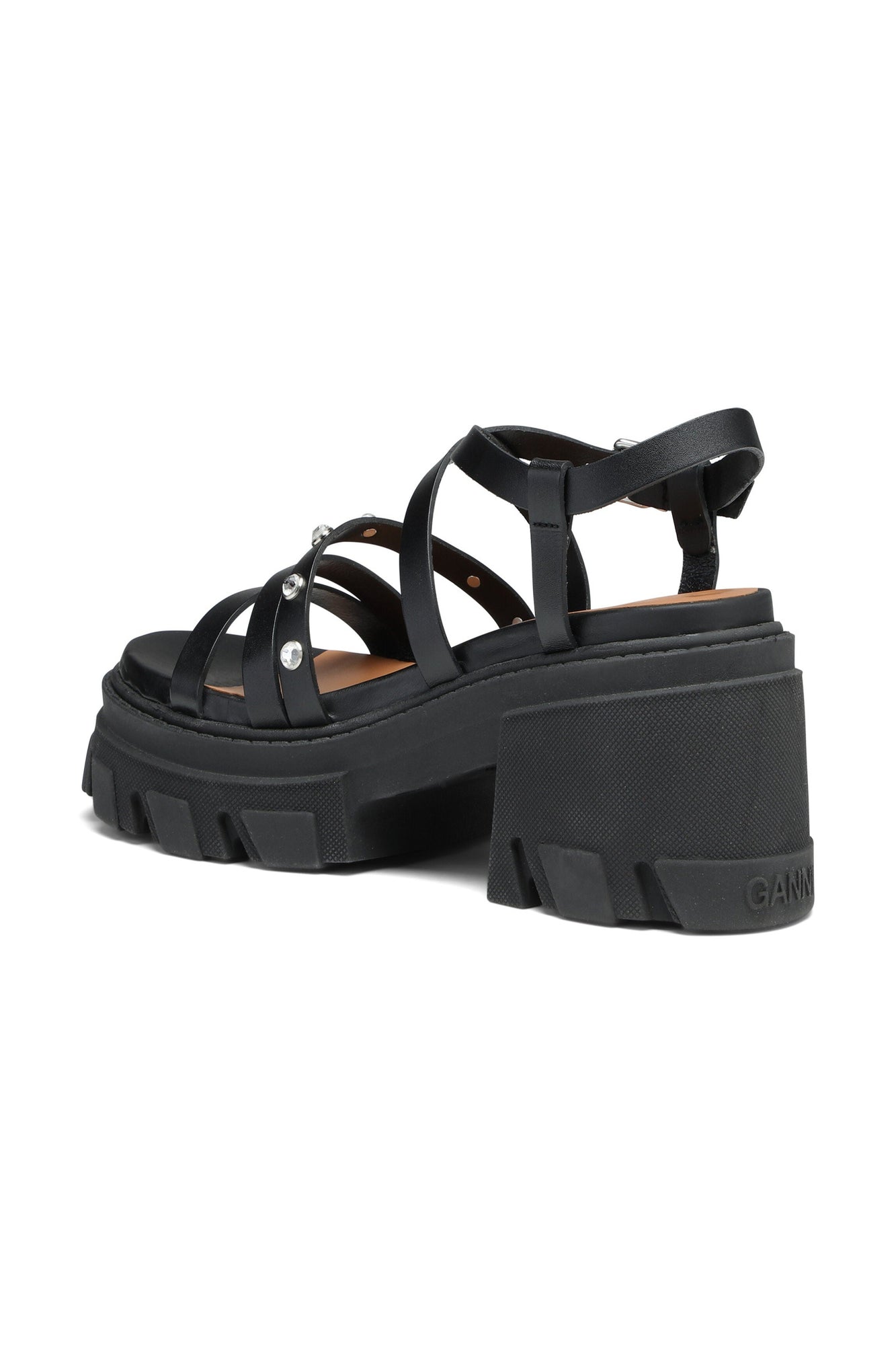 Chunky Heeled Sandals | Black