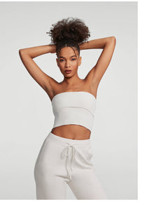 Chunky Knit Crop Top | White