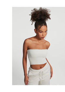 Chunky Knit Crop Top | White