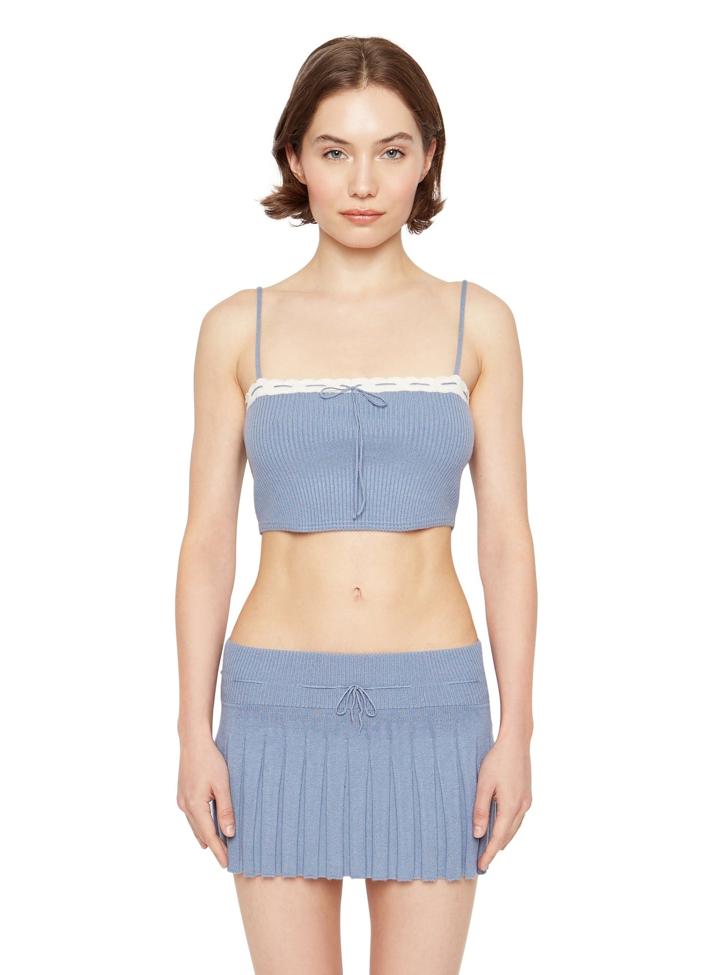 Womens | Cielo Pleated Mini Skirt | Denim Blue