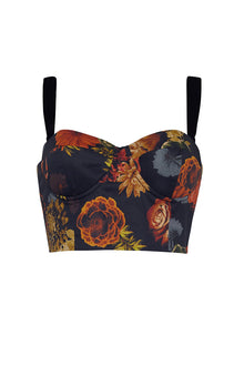 Claudine Top | Black Harvest Bloom