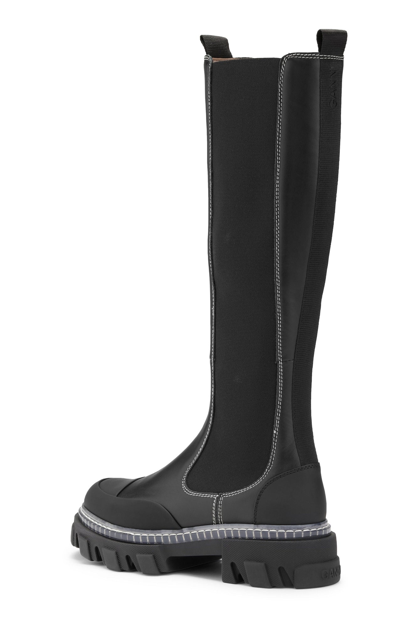 Cleated High Chelsea Boots | Black (V1)