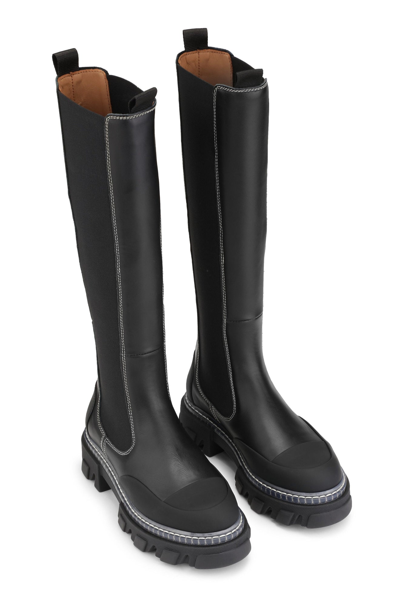 Cleated High Chelsea Boots | Black (V1)