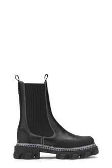Cleated Mid Chelsea Boots | Black
