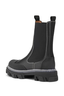 Cleated Mid Chelsea Boots | Black