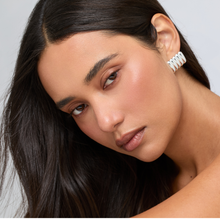 Clemmie Maxi Earrings | Silver PVD Plated Stainless Steel/Black Resin Beads