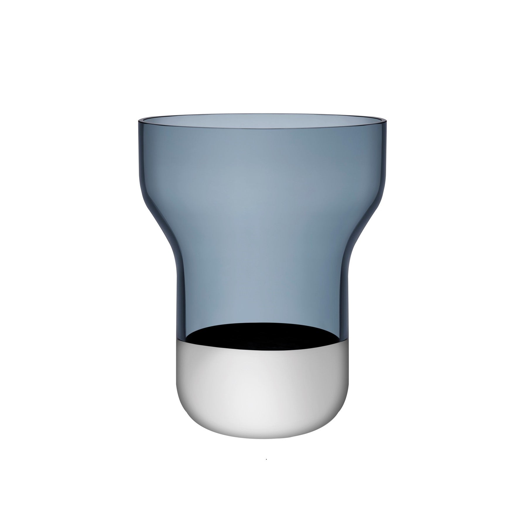 Contour Vase - Wide | Steel Blue Crystal