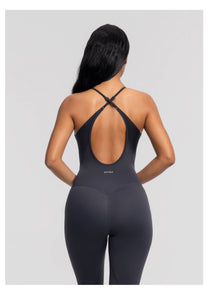 Contrology Crossback Bodysuit | Charcoal