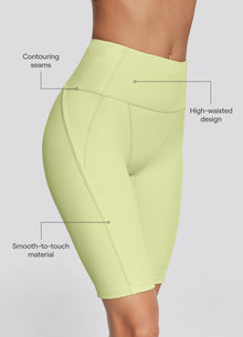 High-Waisted Performance Biker Shorts | Cool Matcha