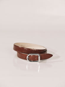 Mija Reptile Belt | Brown Reptile & Silver