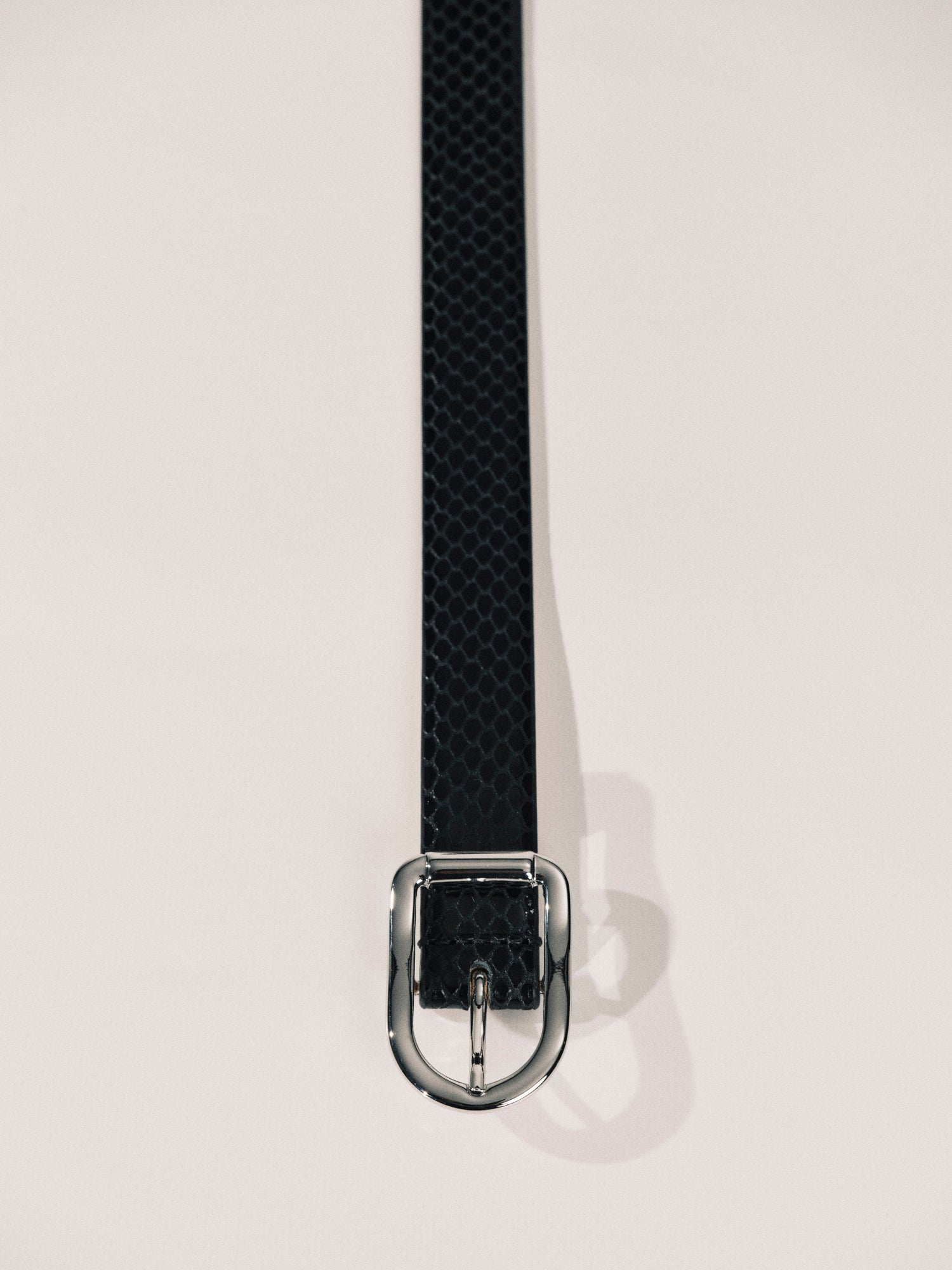 Mija Belt | Black Reptile & Silver