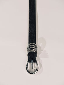 Hollyhock Belt | Navy Lizard & Silver