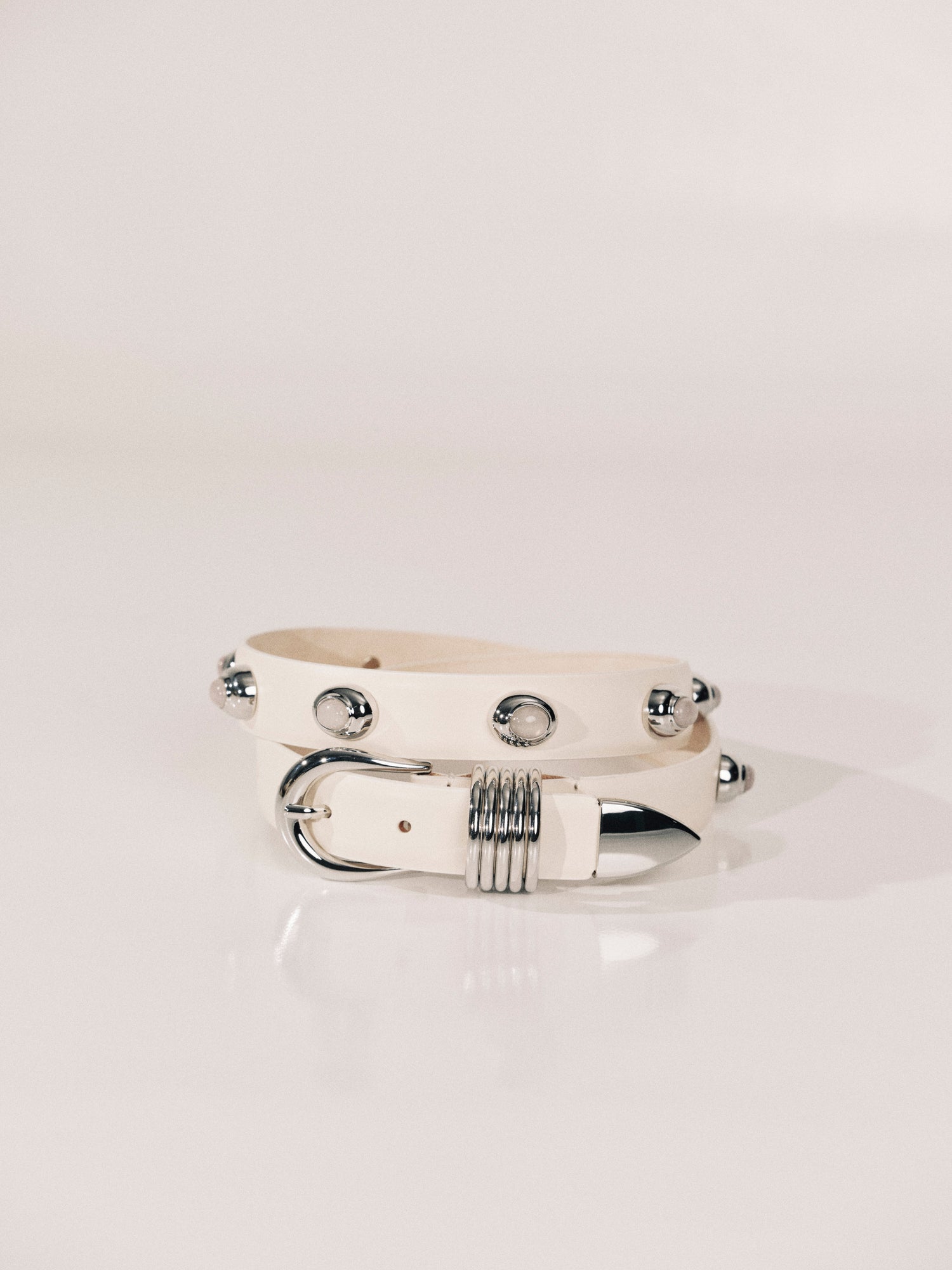 Hollyhock Stone Belt | Ivory & Silver