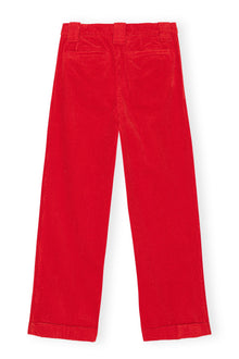 Corduroy Pleat Trousers | Fiery Red
