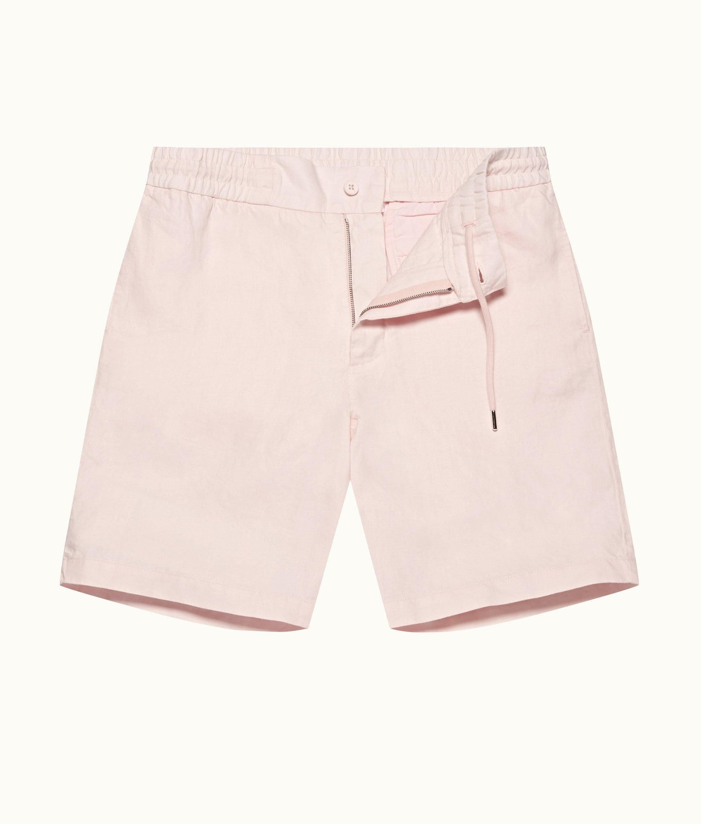 Cornell Linen Tailored Fit Washed Linen Drawcord Shorts | Rose