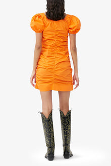 Cotton Poplin Mini Dress | Vibrant Orange
