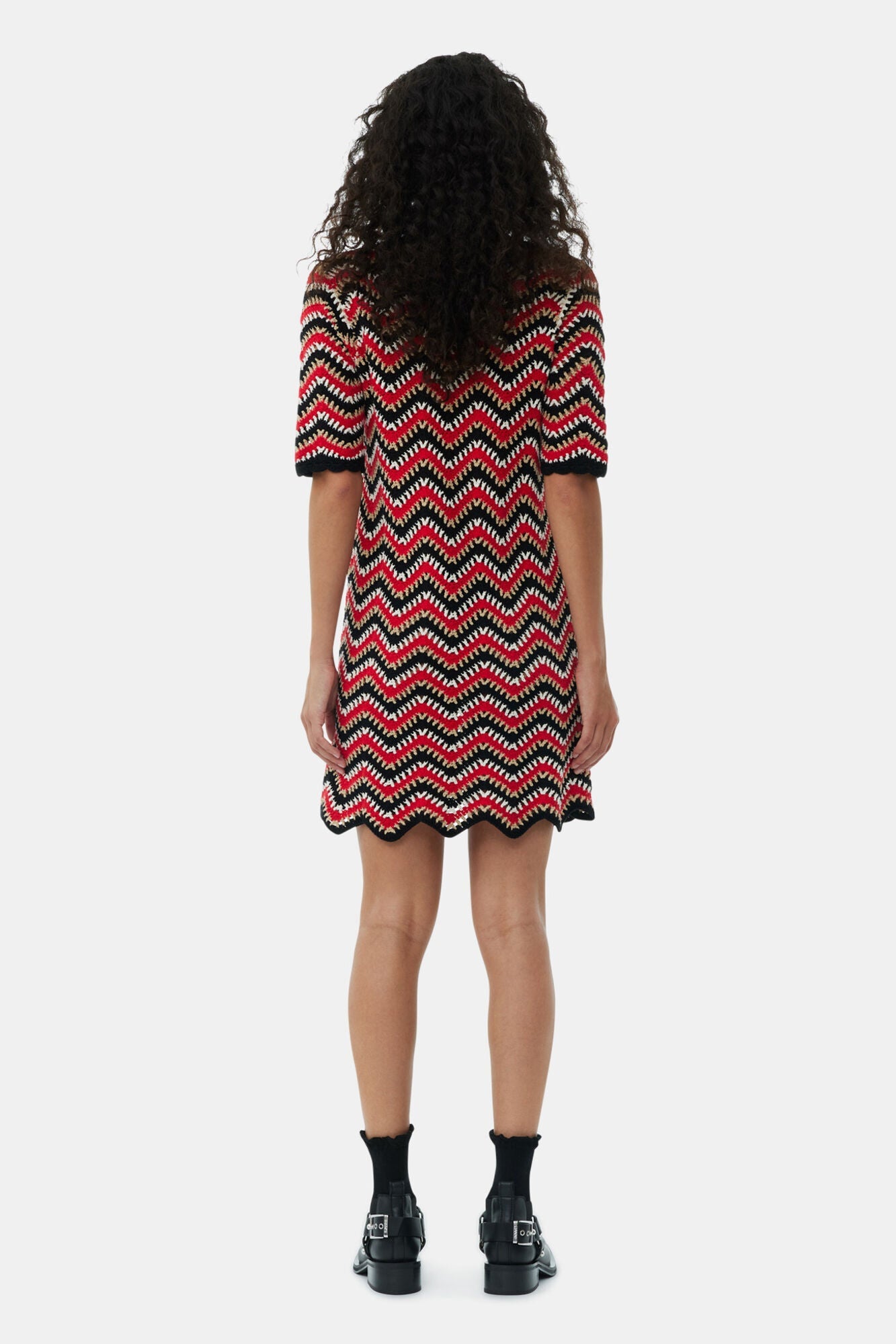 Cotton Crochet Mini Dress | Racing Red
