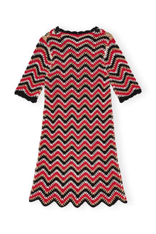 Cotton Crochet Mini Dress | Racing Red